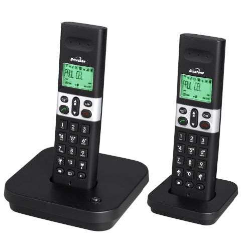 Binatone Style 1810 Twin Pack DECT Digital Cordless Telephone LCD Display Black