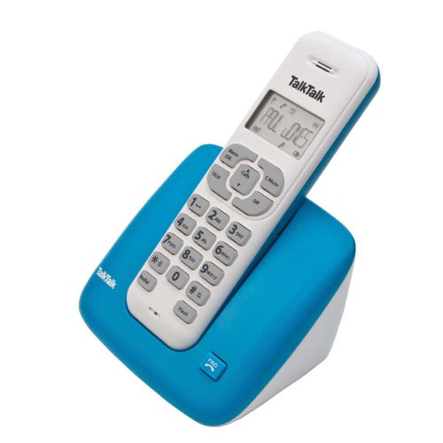 TalkTalk TT1000 DECT Sinlge Cordless Home Phone LCD Caller ID Display New - Blue