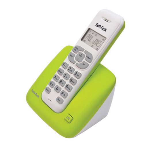 TalkTalk TT1000 DECT Sinlge Cordless Home Phone LCD Caller ID Display New Green