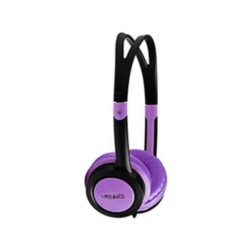 Urbanz VIBE Over Ear Pad Lightweight Stereo Portable Headphones - Black & Purple