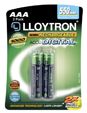 Lloytron B020 2 x NIMH AccuUltra High Capacity Rechargeable AAA Batteries 550mAh