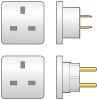 Mercury 429.906 2300W European Schuko Socket EU & AU Twin Pack Travel Adaptors